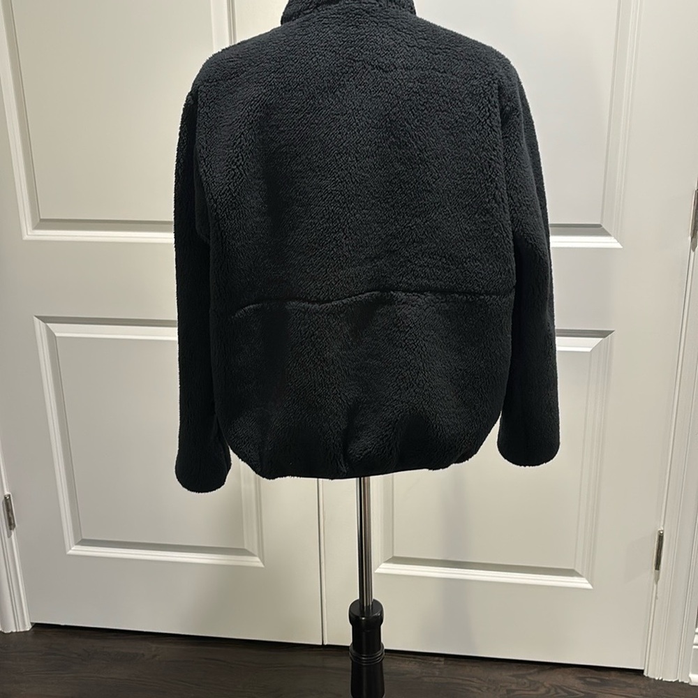 AVIATOR NATION- TEDDY UNISEX HALF ZIP JACKET - BLACK-S - Picture 5 of 6